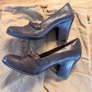 Born Dark Brown Leather Heels